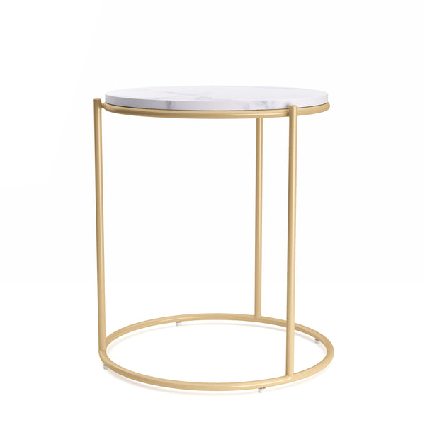 Beistelltisch ELMA weiss/gold