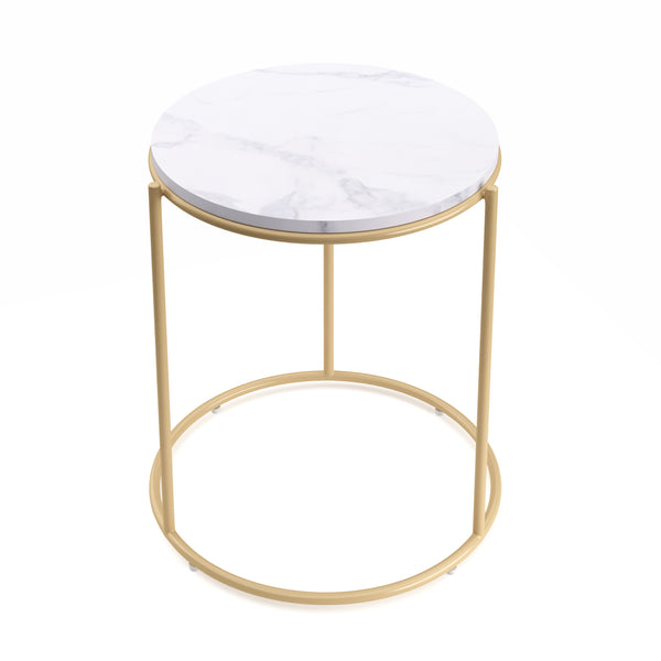 Beistelltisch ELMA weiss/gold
