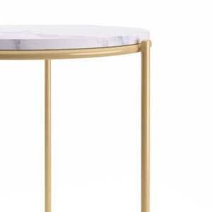 Beistelltisch ELMA weiss/gold