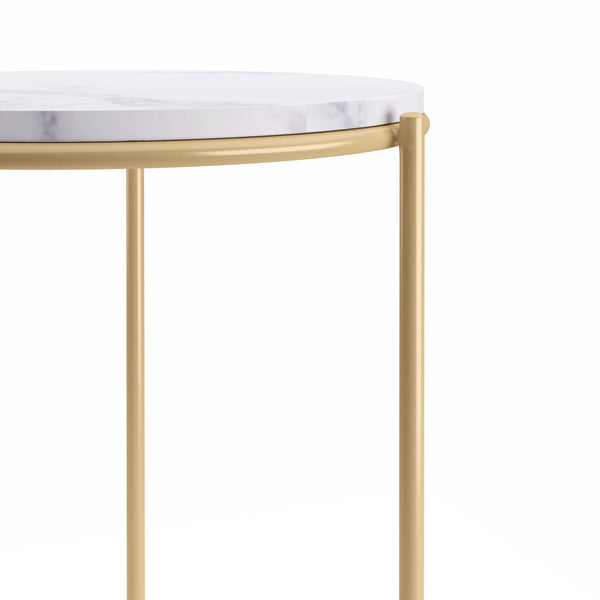 Beistelltisch ELMA weiss/gold