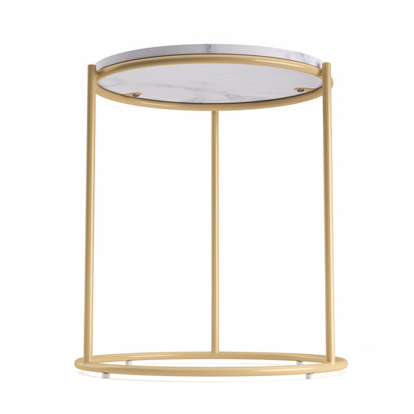 Beistelltisch ELMA weiss/gold