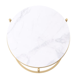 Beistelltisch ELMA weiss/gold