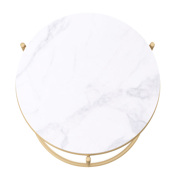 Beistelltisch ELMA weiss/gold