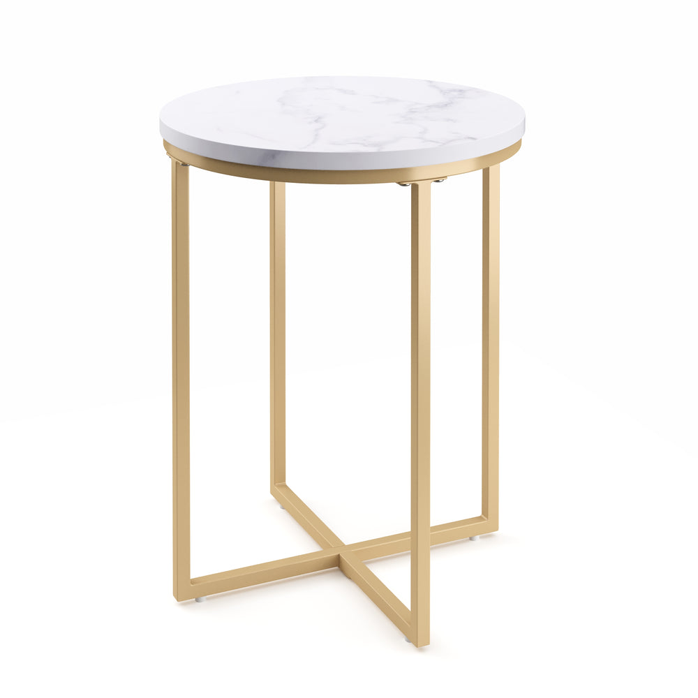 Beistelltisch ESRA weiss/gold