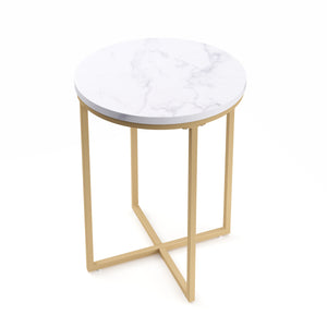 Beistelltisch ESRA weiss/gold