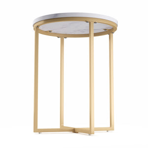 Beistelltisch ESRA weiss/gold