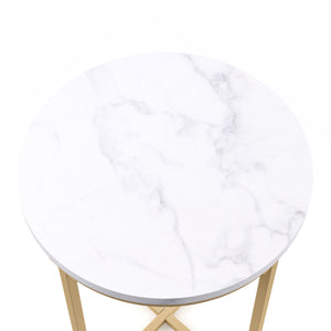 Beistelltisch ESRA weiss/gold