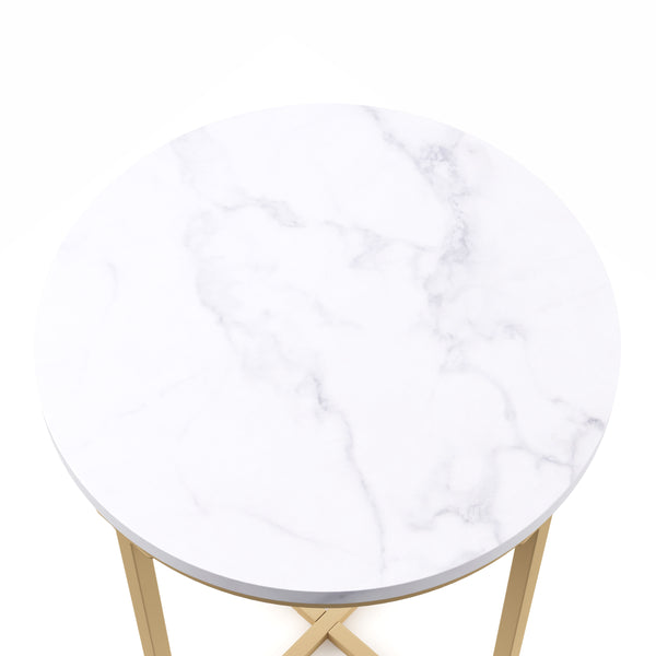 Beistelltisch ESRA weiss/gold