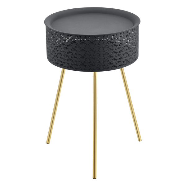 Beistelltisch Forshaga Schwarz-Gold 65x40cm