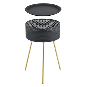 Beistelltisch Forshaga Schwarz-Gold 65x40cm
