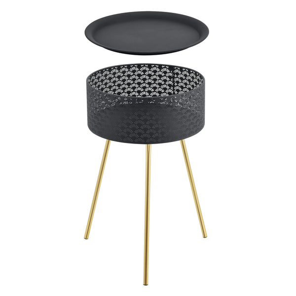 Beistelltisch Forshaga Schwarz-Gold 65x40cm