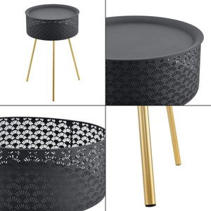 Beistelltisch Forshaga Schwarz-Gold 65x40cm