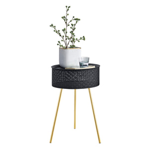 Beistelltisch Forshaga Schwarz-Gold 65x40cm