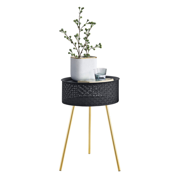 Beistelltisch Forshaga Schwarz-Gold 65x40cm