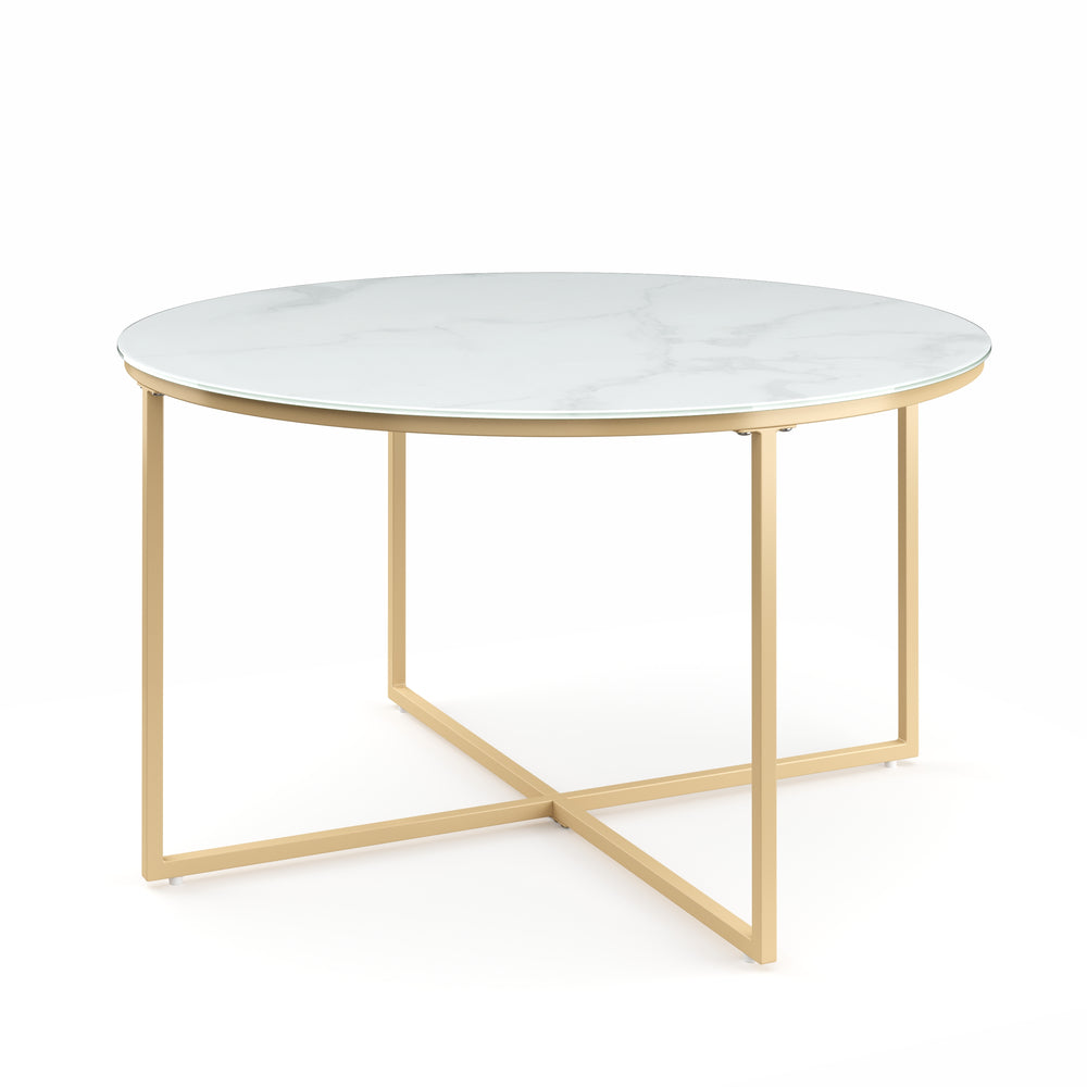 Beistelltisch AMARA weiss/gold