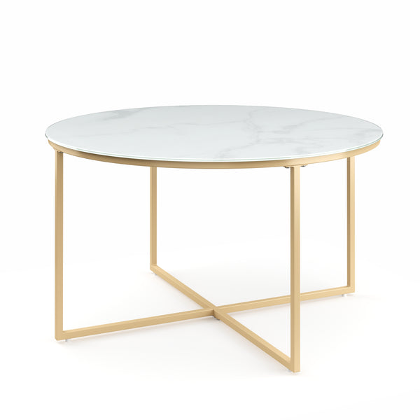 Beistelltisch AMARA weiss/gold