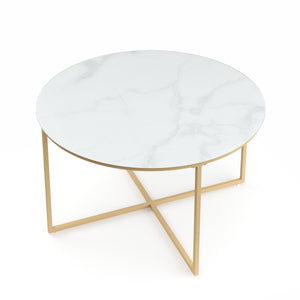 Beistelltisch AMARA weiss/gold