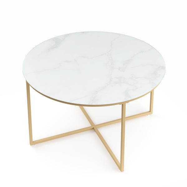 Beistelltisch AMARA weiss/gold