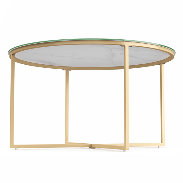 Beistelltisch AMARA weiss/gold
