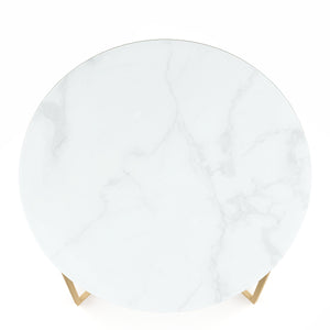 Beistelltisch AMARA weiss/gold