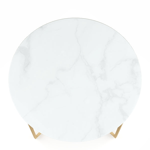 Beistelltisch AMARA weiss/gold
