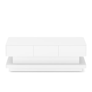 Beistelltisch Glas APEX mit Schubladen 100 x 60 x 35 cm weiss