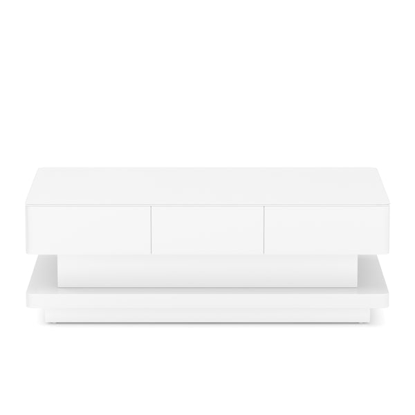 Beistelltisch Glas APEX mit Schubladen 100 x 60 x 35 cm weiss