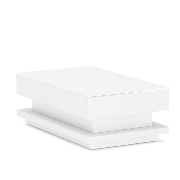 Beistelltisch Glas APEX mit Schubladen 100 x 60 x 35 cm weiss