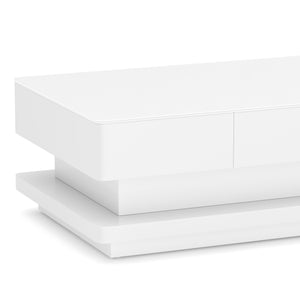 Beistelltisch Glas APEX mit Schubladen 100 x 60 x 35 cm weiss