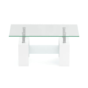 Beistelltisch Glas CASSIAN 100 x 60 x 45 cm weiss