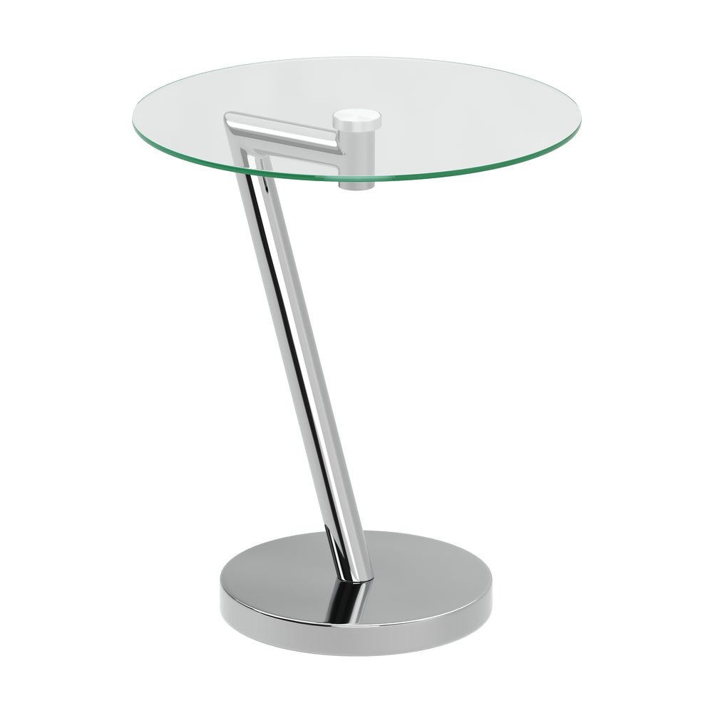 Beistelltisch Glas EVANDER rund 45 x 52 cm silber