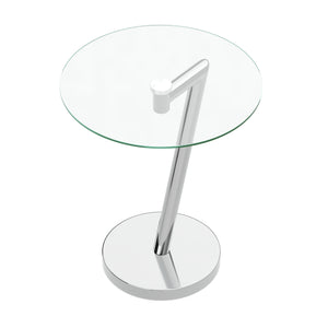 Beistelltisch Glas EVANDER rund 45 x 52 cm silber