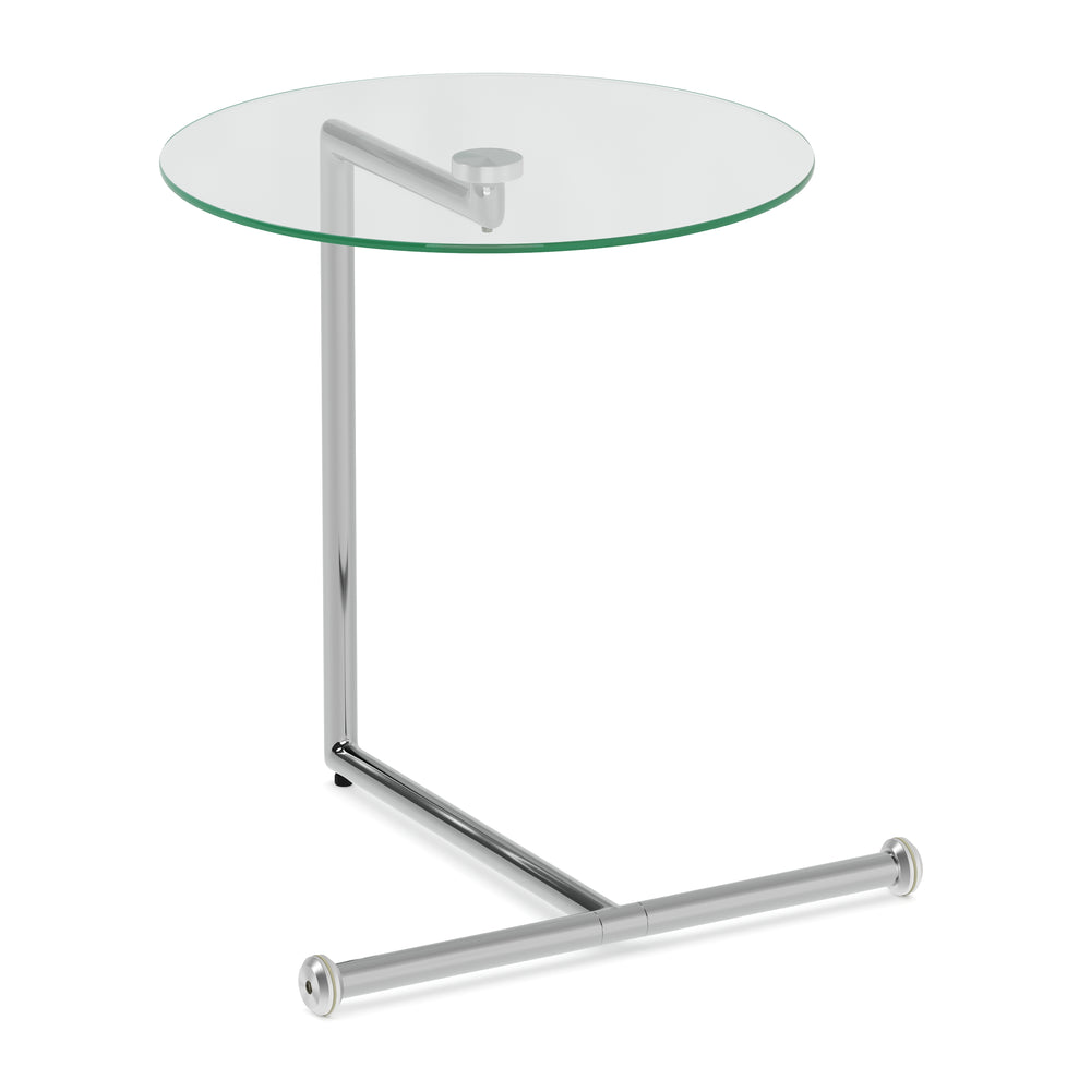 Beistelltisch Glas EVANDER rund 46 x 63 cm silber