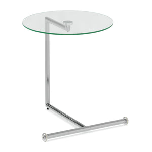 Beistelltisch Glas EVANDER rund 46 x 63 cm silber