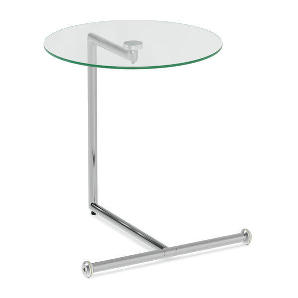Beistelltisch Glas EVANDER rund 46 x 63 cm silber