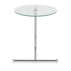 Beistelltisch Glas EVANDER rund 46 x 63 cm silber