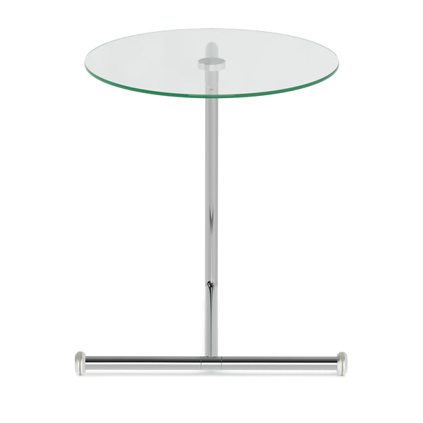 Beistelltisch Glas EVANDER rund 46 x 63 cm silber