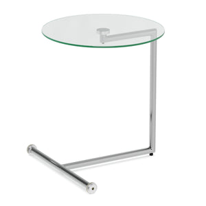 Beistelltisch Glas EVANDER rund 46 x 63 cm silber