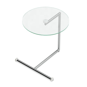 Beistelltisch Glas EVANDER rund 46 x 63 cm silber