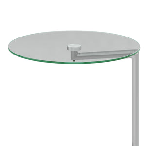 Beistelltisch Glas EVANDER rund 46 x 63 cm silber