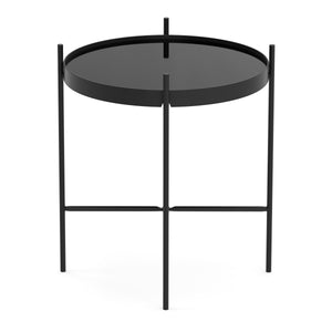 Beistelltisch Glas FINNIAN rund 43 x 45 cm schwarz