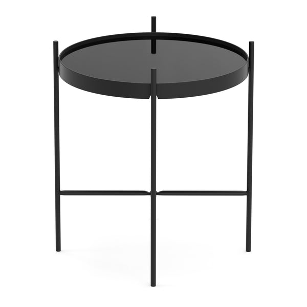 Beistelltisch Glas FINNIAN rund 43 x 45 cm schwarz