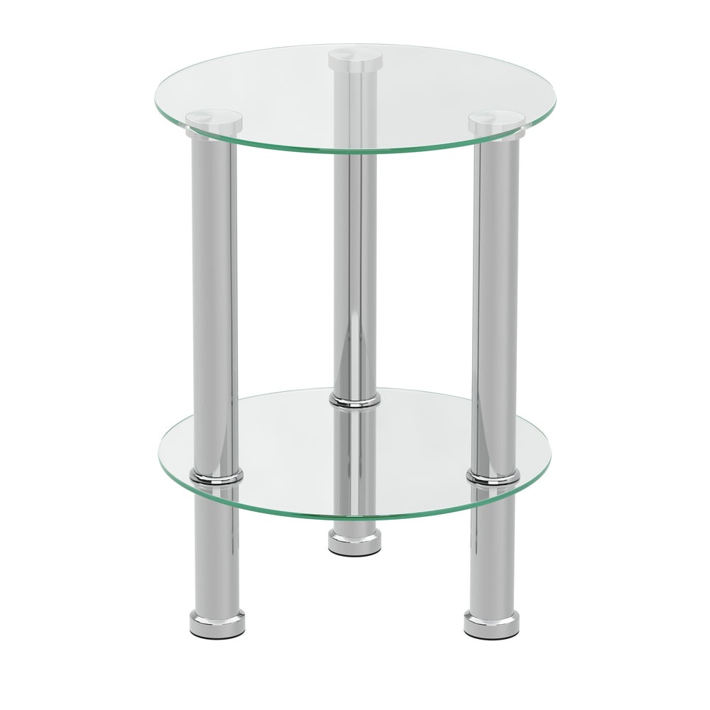 Beistelltisch Glas JUNIPER rund 35 x 47 cm silber