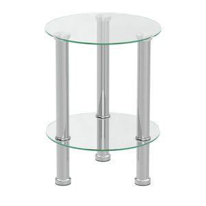 Beistelltisch Glas JUNIPER rund 35 x 47 cm silber