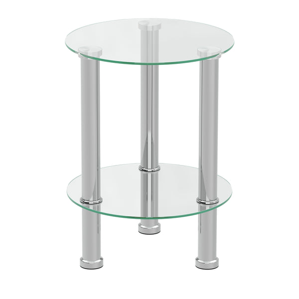 Beistelltisch Glas JUNIPER rund 35 x 47 cm silber