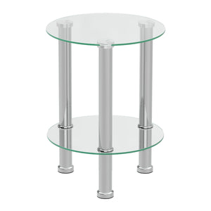 Beistelltisch Glas JUNIPER rund 35 x 47 cm silber