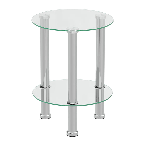 Beistelltisch Glas JUNIPER rund 35 x 47 cm silber