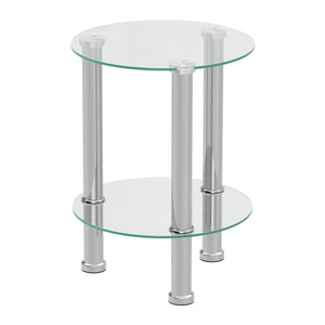 Beistelltisch Glas JUNIPER rund 35 x 47 cm silber
