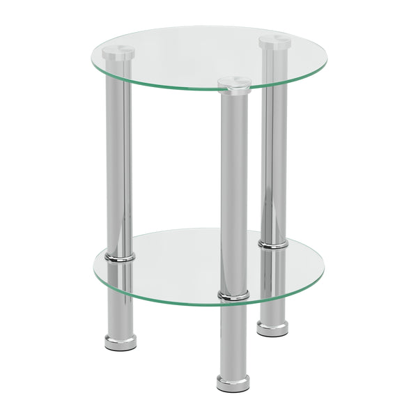 Beistelltisch Glas JUNIPER rund 35 x 47 cm silber