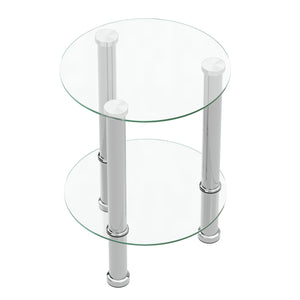 Beistelltisch Glas JUNIPER rund 35 x 47 cm silber